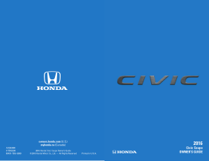 2016 Honda Civic Coupe Quick Guide